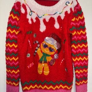 Holiday Time Red and Pink Festive Sweater